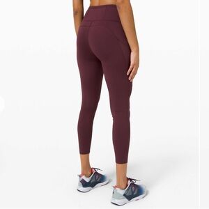 Lululemon fast and free 25” cassis size 6